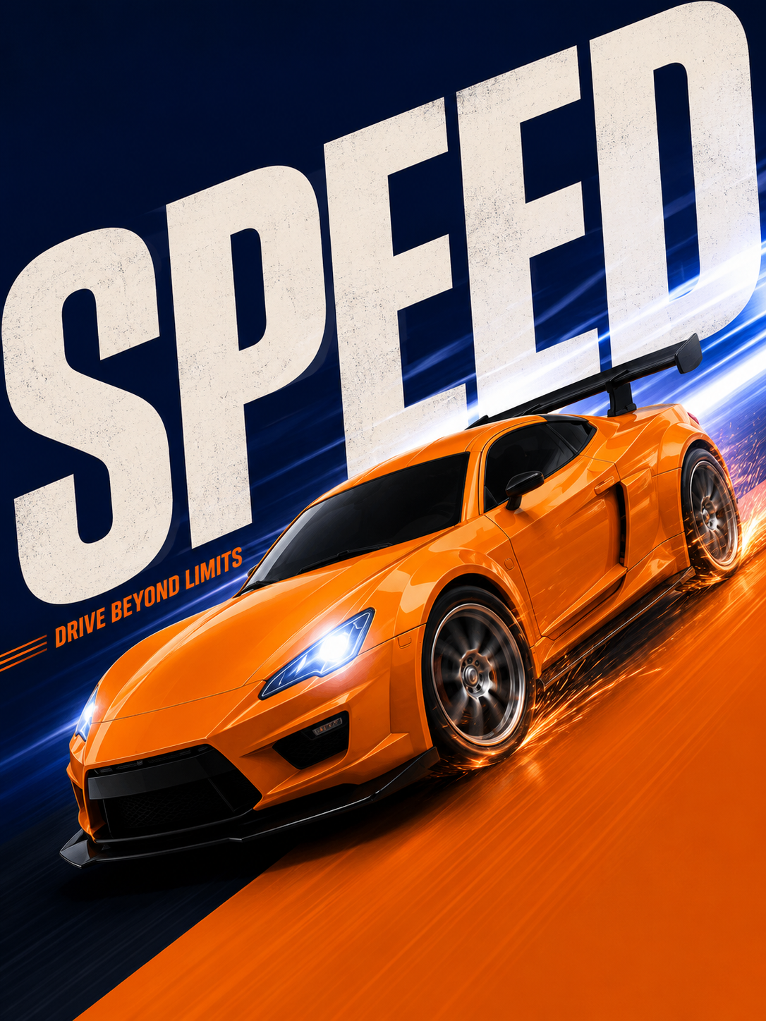 Premium High Speed RC Racing Sports Car with 2.4GHz Remote Control | Rechargeable Remote Control Car for Kids | Orange | Buy Online in India