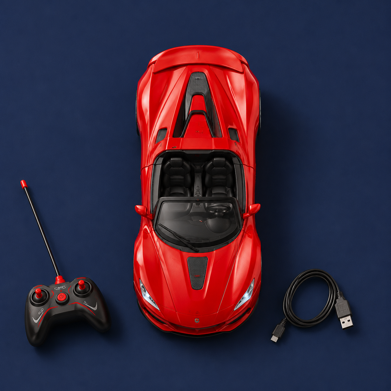 Premium High Speed Rechargeable RC Sports Car with LED Lights & Remote Control Toy for Kids | Buy Online in India