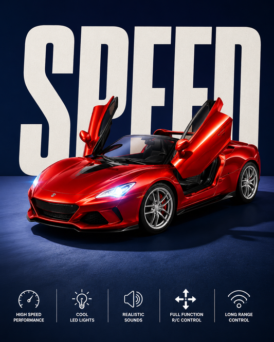 Premium High Speed Rechargeable RC Sports Car with LED Lights & Remote Control Toy for Kids | Buy Online in India
