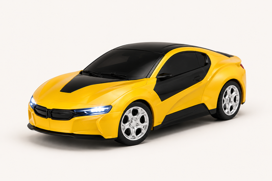 Premium High Speed RC Sports Car with LED Lights & Remote Control Toy for Kids | Yellow Racing Car | Buy Online in India