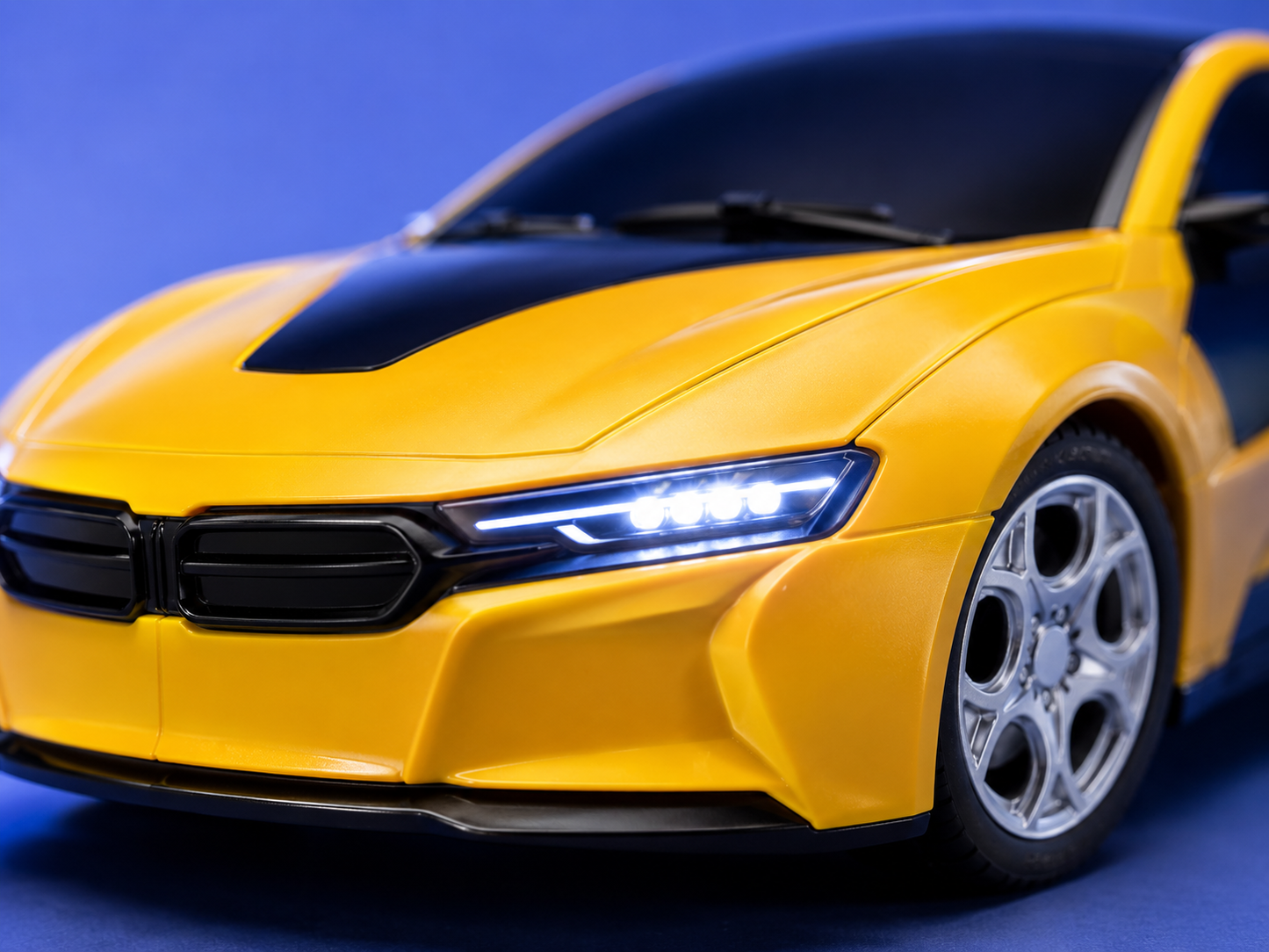 Premium High Speed RC Sports Car with LED Lights & Remote Control Toy for Kids | Yellow Racing Car | Buy Online in India