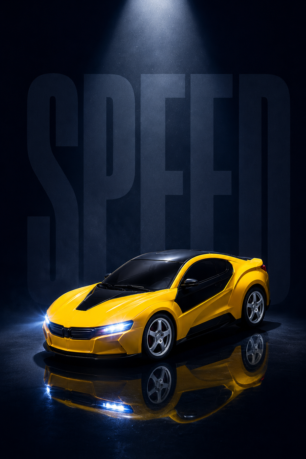 Premium High Speed RC Sports Car with LED Lights & Remote Control Toy for Kids | Yellow Racing Car | Buy Online in India