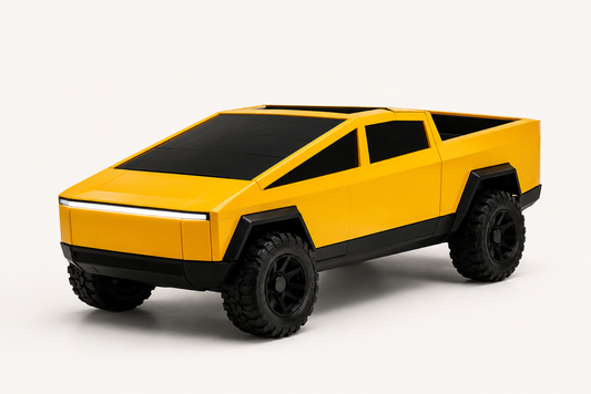 Premium RC Cyber Truck Toy Car with Remote Control & LED Lights | Yellow Electric Pickup Toy for Kids | Buy Online in India