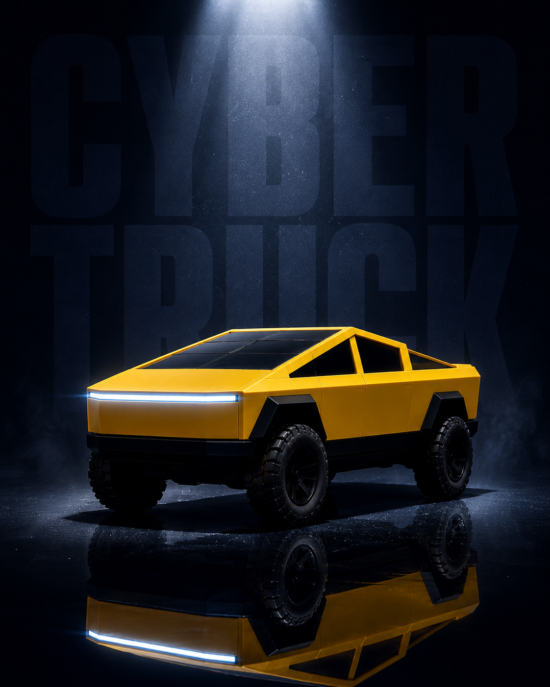 Premium RC Cyber Truck Toy Car with Remote Control & LED Lights | Yellow Electric Pickup Toy for Kids | Buy Online in India