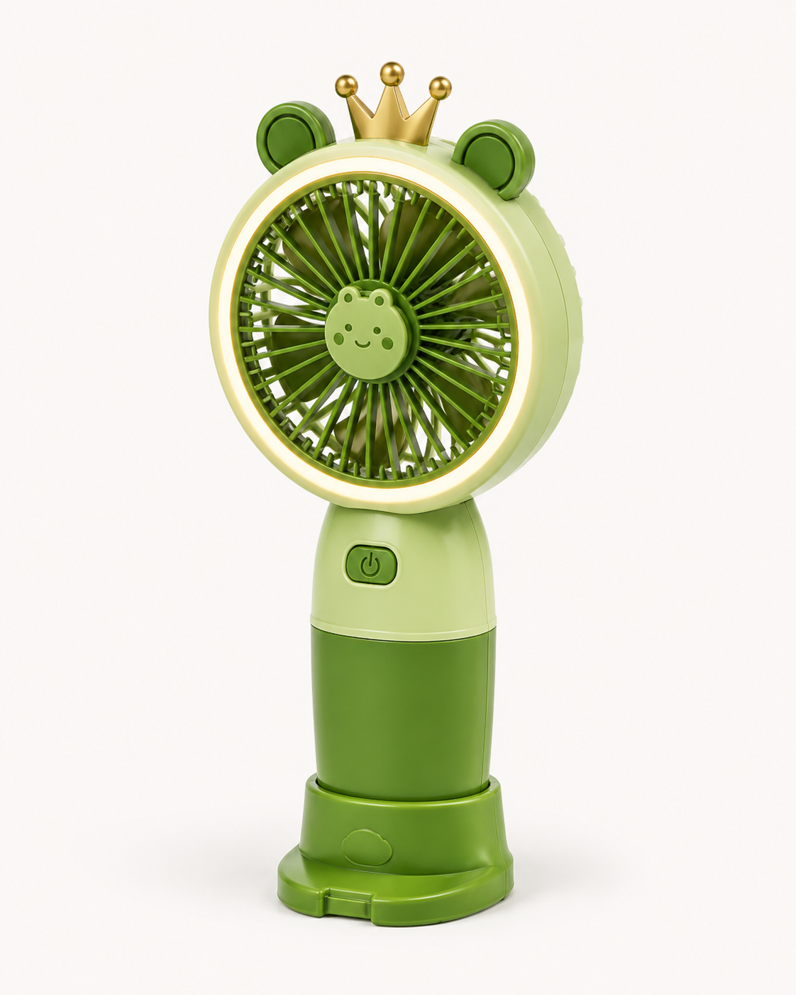 Premium Mini Rechargeable Handheld Fan with Soft LED Light | Portable USB Cooling Fan for Kids & Travel | Green | Buy Online in India