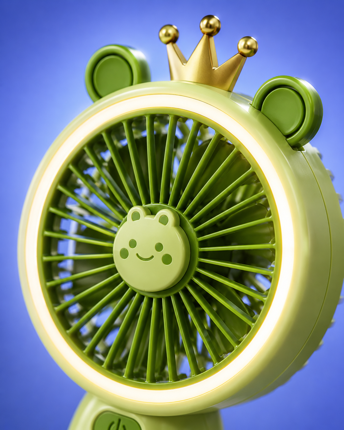 Premium Mini Rechargeable Handheld Fan with Soft LED Light | Portable USB Cooling Fan for Kids & Travel | Green | Buy Online in India