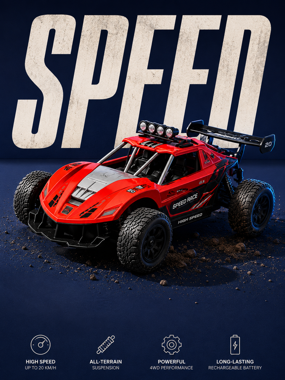 Premium High Speed Off-Road RC Buggy Car with Remote Control | All-Terrain Racing Car Toy for Kids | Buy Online in India
