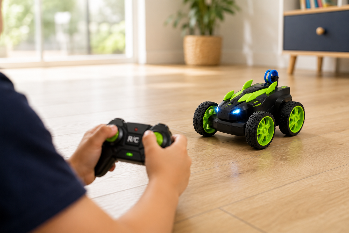 Premium 360° RC Stunt Car with LED Lights & Remote Control | High Speed Rechargeable Stunt Racing Toy for Kids | Buy Online in India
