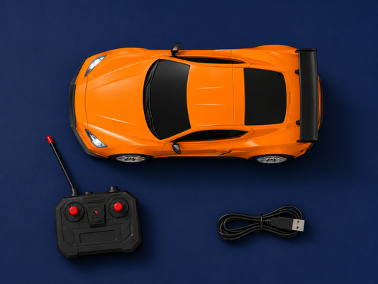 Premium High Speed RC Racing Sports Car with 2.4GHz Remote Control | Rechargeable Remote Control Car for Kids | Orange | Buy Online in India