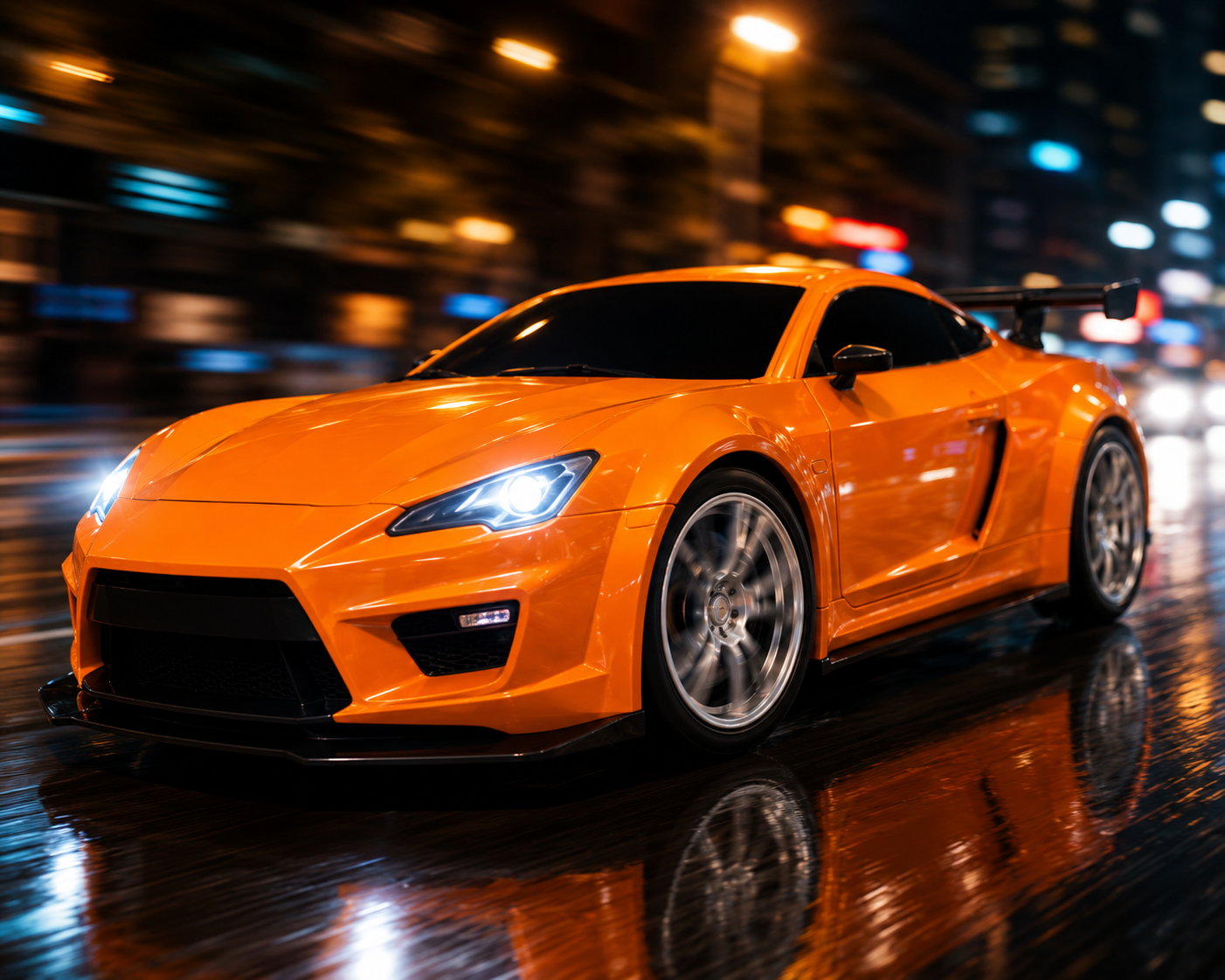Premium High Speed RC Racing Sports Car with 2.4GHz Remote Control | Rechargeable Remote Control Car for Kids | Orange | Buy Online in India