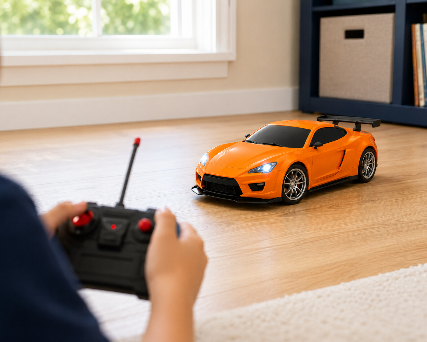 Premium High Speed RC Racing Sports Car with 2.4GHz Remote Control | Rechargeable Remote Control Car for Kids | Orange | Buy Online in India