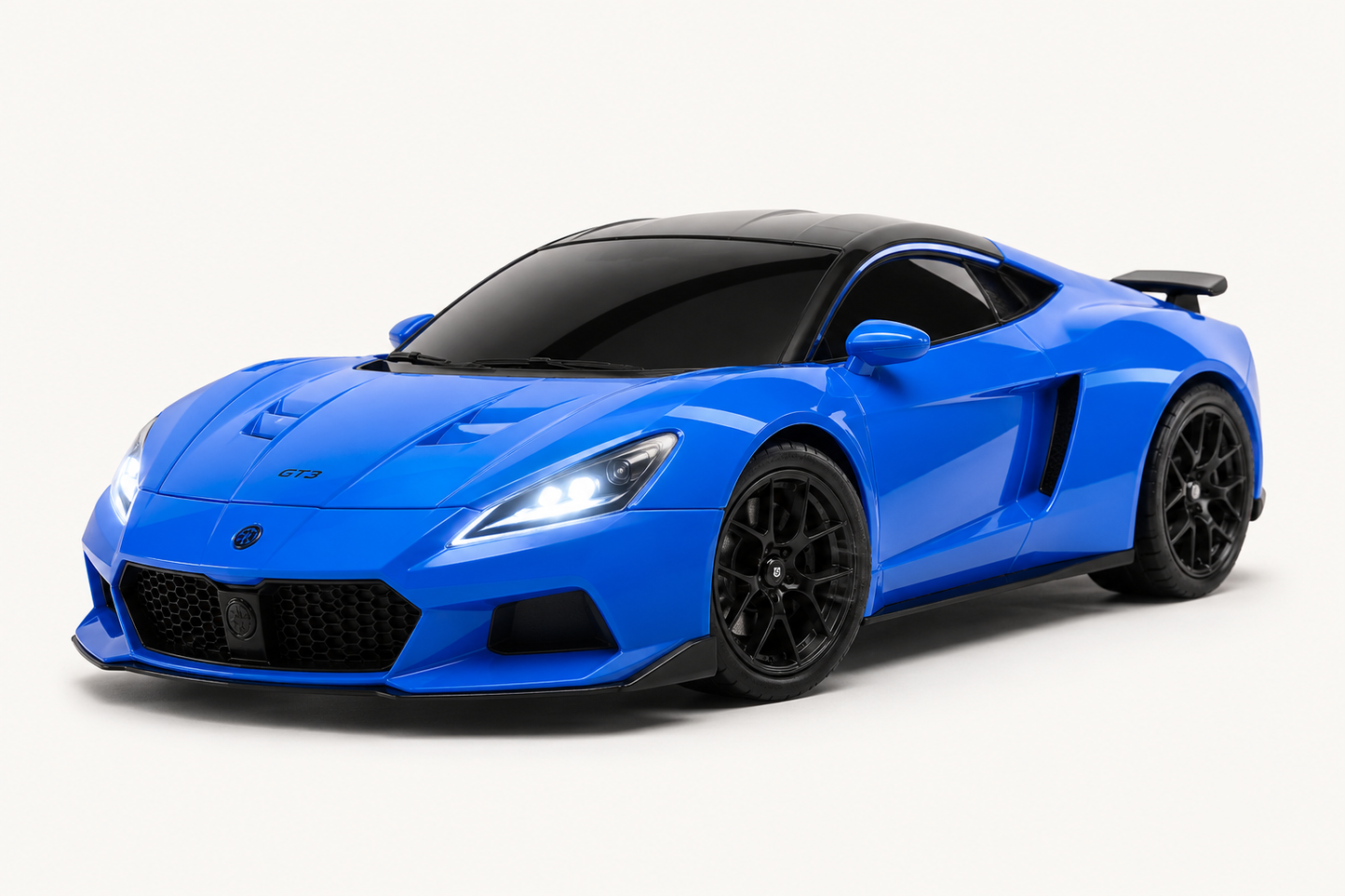 Premium 1:16 Scale RC Super Sports Car with 2.4GHz Steering Wheel Remote Control | Rechargeable High Speed Racing Car for Kids | Blue | Buy Online in India