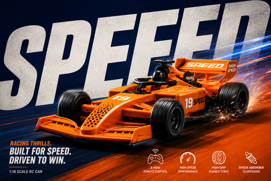 Premium 2.4GHz RC Formula Racing Car with Remote Control | High Speed Formula Race Car Toy for Kids | Orange | Buy Online in India