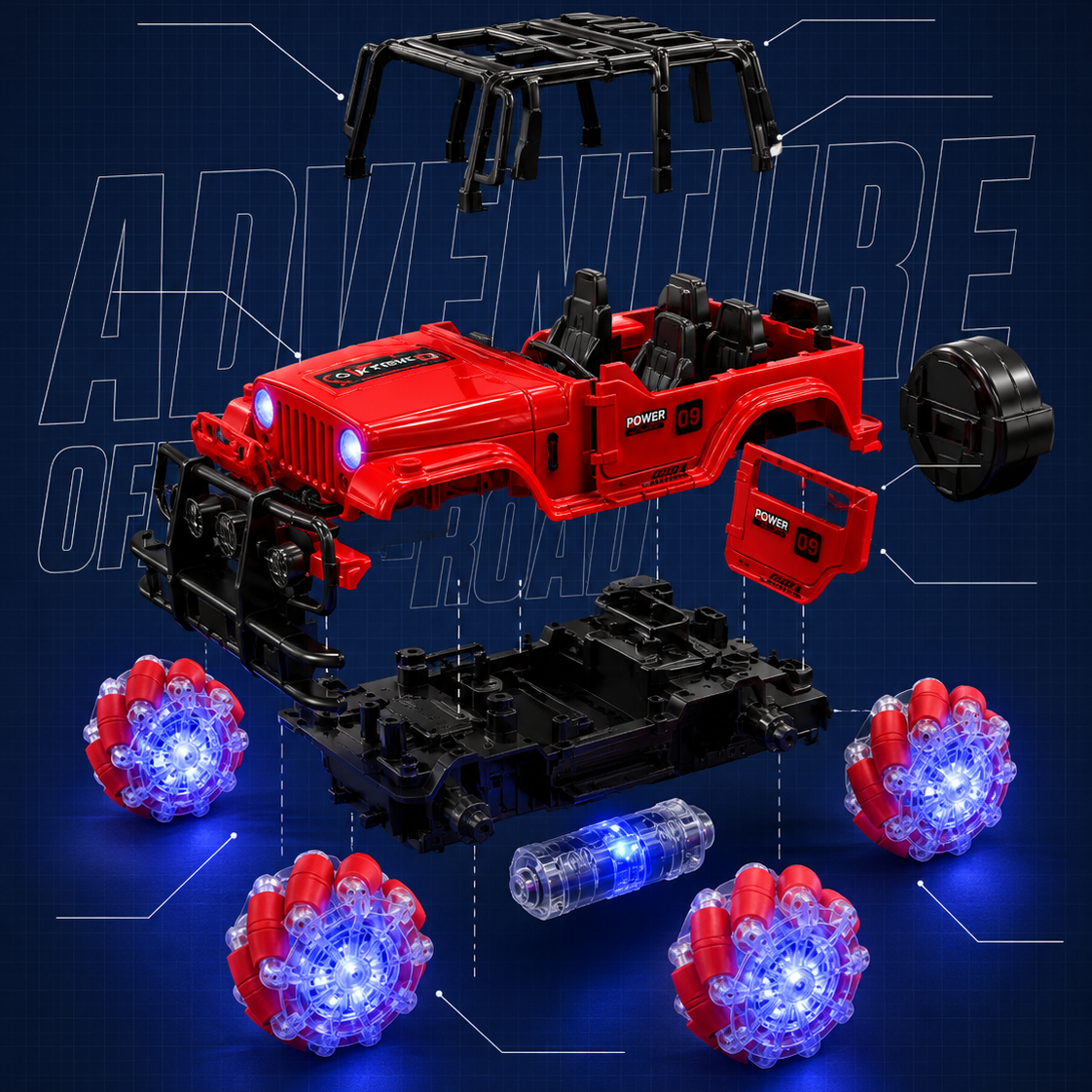 Adventure Off-Road Light Up Tyres Truck