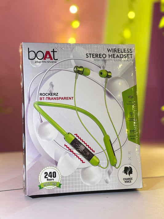 boAt Rockerz BT-Transparent Wireless Stereo Headset – 240 Hours Music Time | ENx™ Technology | BEAST™ Mode | Magnetic Earbuds