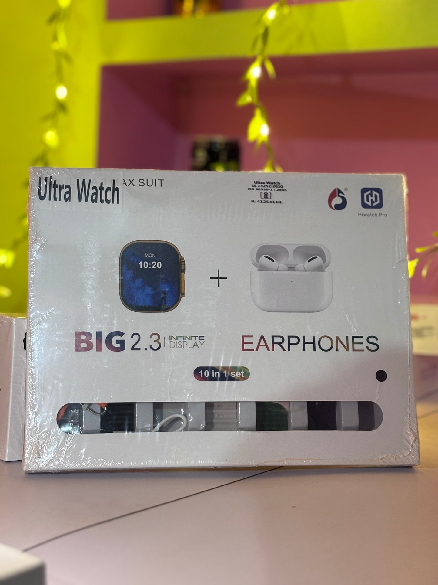 Ultra Watch AX Suit Combo – 2.3” Big Infinite Display Smartwatch + Wireless Earphones | 10-in-1 Set | Premium Gift Pack