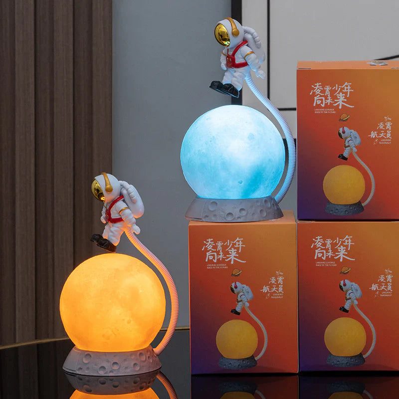 Astronaut Moon LED Night Lamp with Glowing Sphere Ligh